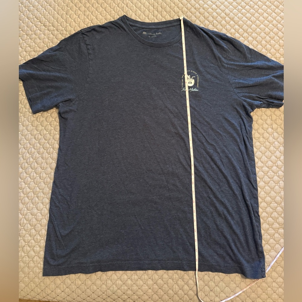 Travis Mathew Mens T-Shirt Blue Neck Short XL